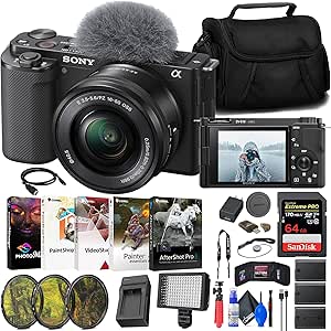 Sony ZV-E10L Mirrorless Vlogging Camera 16-50mm Lens Kit (Renewed)