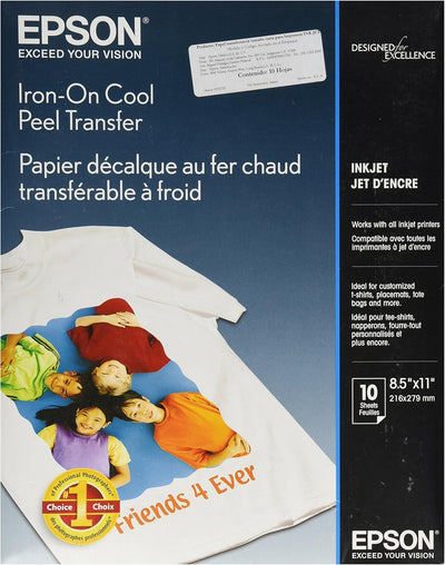 Epson S041153 Iron-on Cool Peel Transfer Paper - 10 Sheets