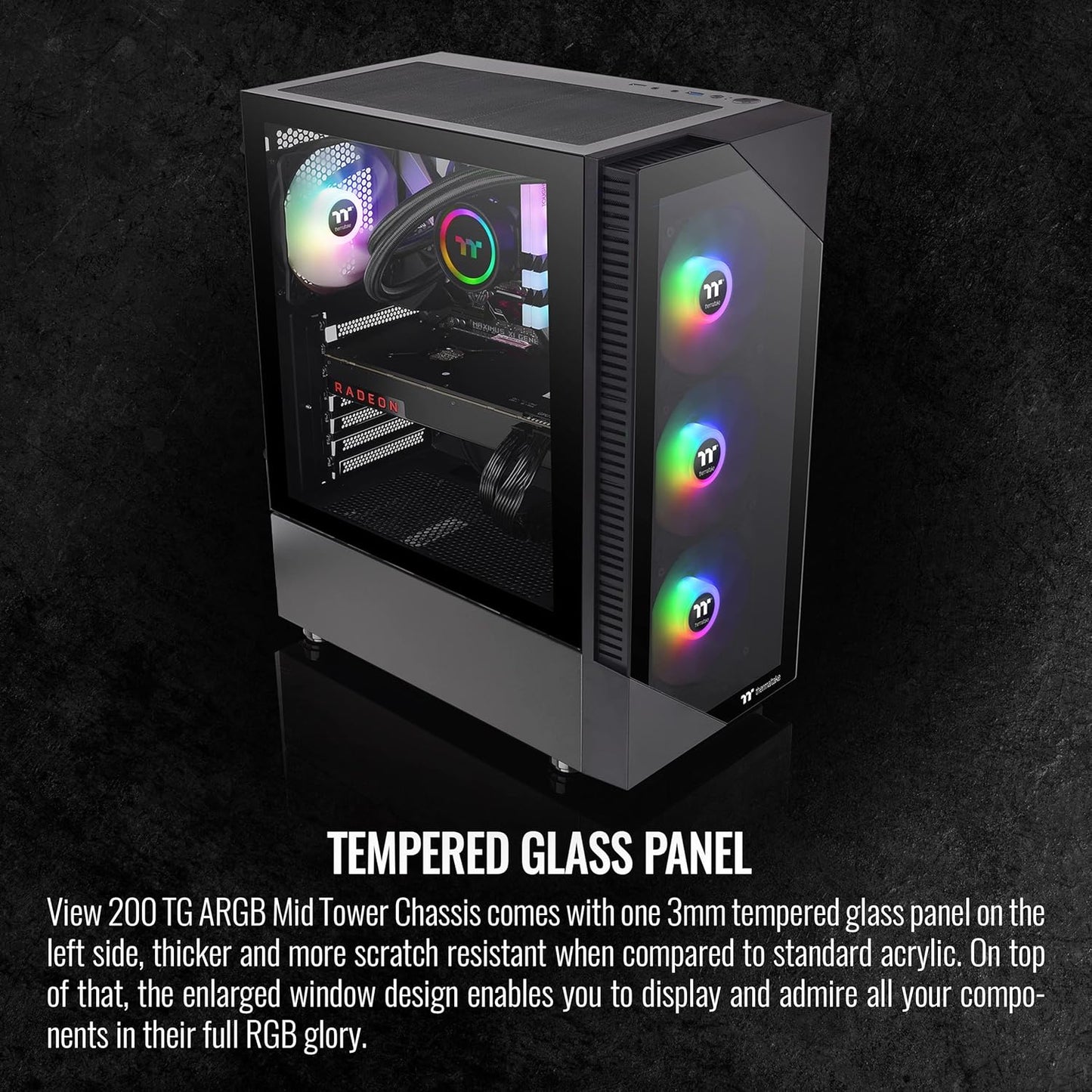 Thermaltake CA-1X3-00M1WN-00 View 200 TG ARGB Mid-Tower Case