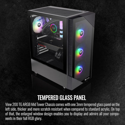 Thermaltake CA-1X3-00M1WN-00 View 200 TG ARGB Mid-Tower Case