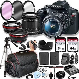 Canon Rebel T7 DSLR Camera Bundle - 18-55mm Lens, 128GB Memory