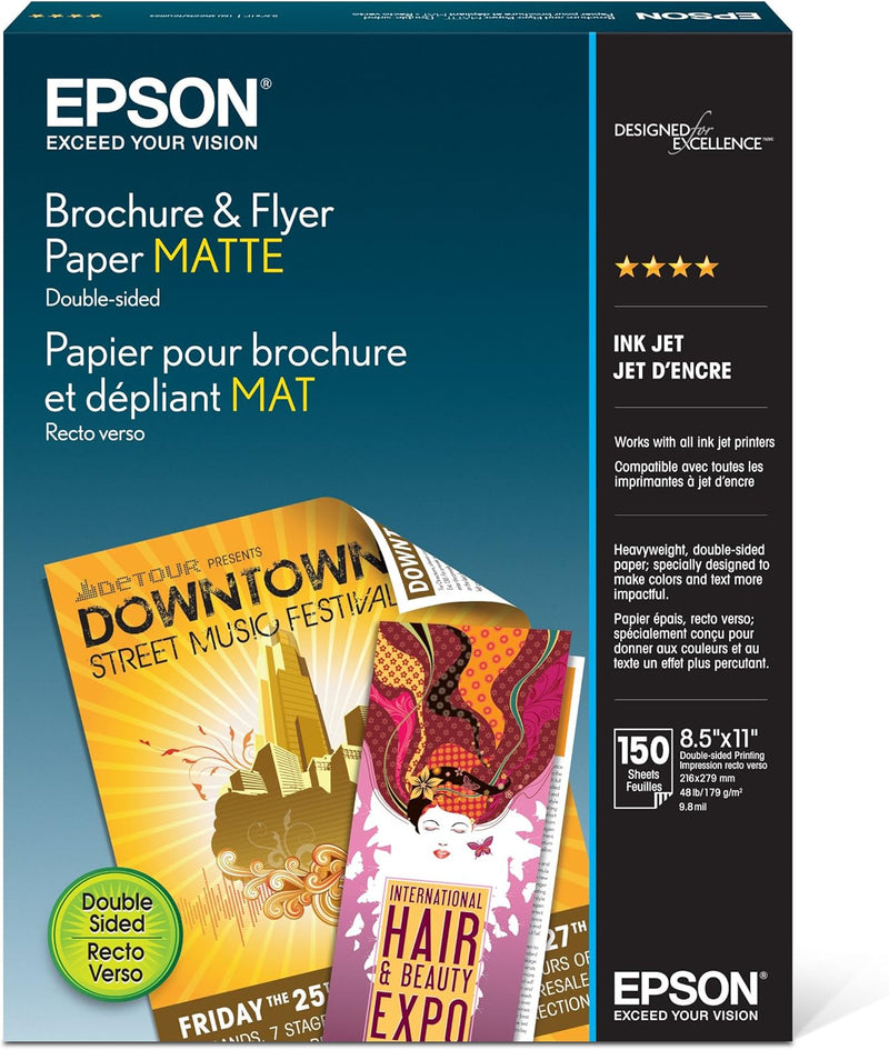 Epson S042384 Matte Double-Sided Brochure & Flyer Paper 8.5x11 — main product image