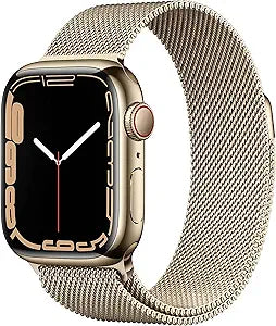 Apple Watch Series 7 41mm Gold Stainless Steel GPS + Cellular Renewed
