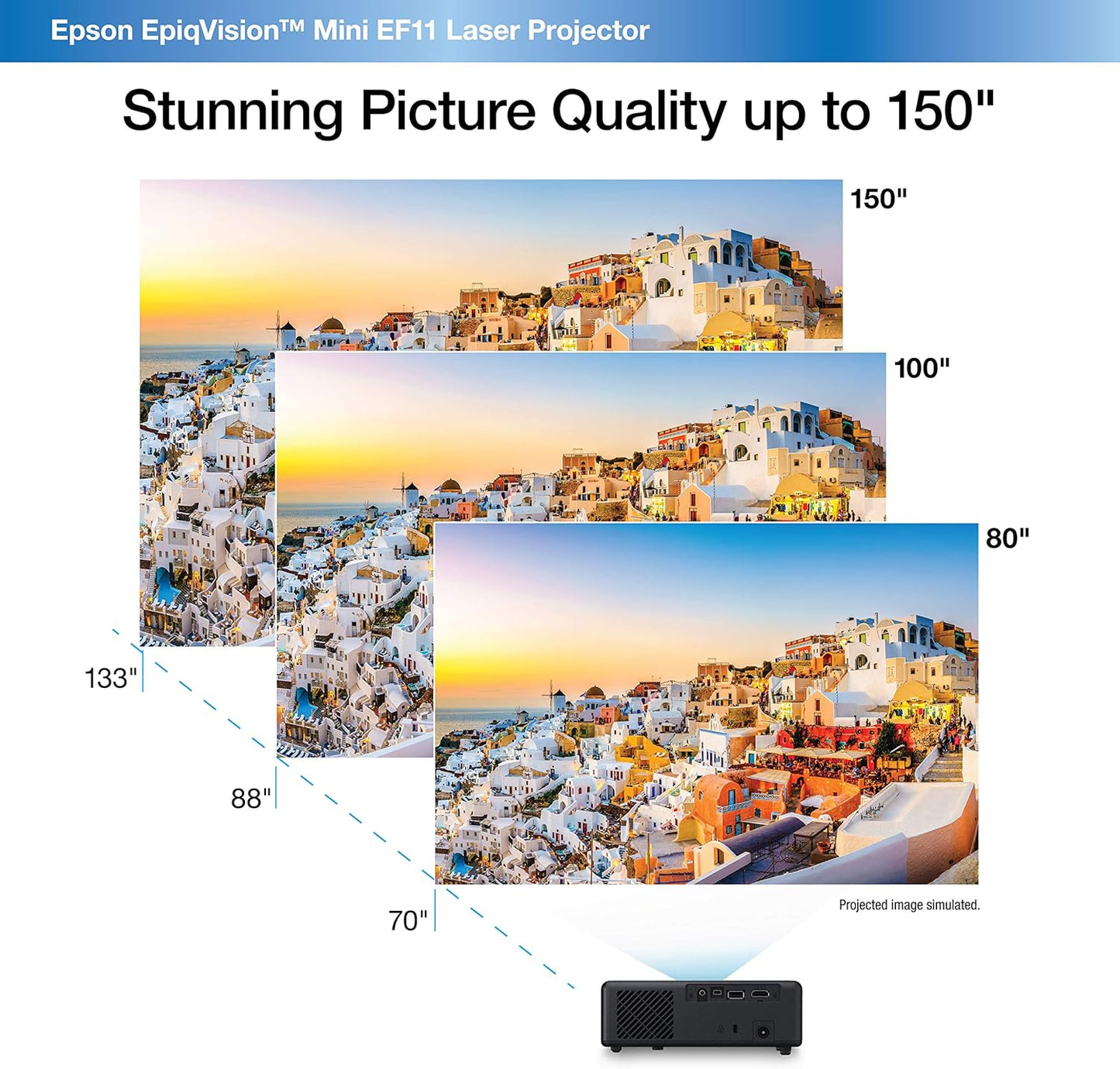 Epson V11HA23020-N EpiqVision Mini EF11 Projector (Renewed)