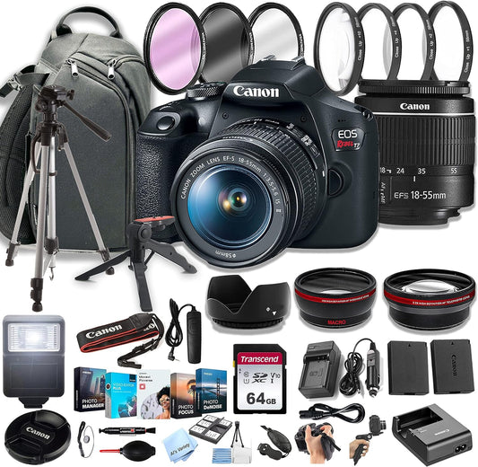Canon EOS Rebel T7 DSLR Camera 18-55mm Lens Bundle
