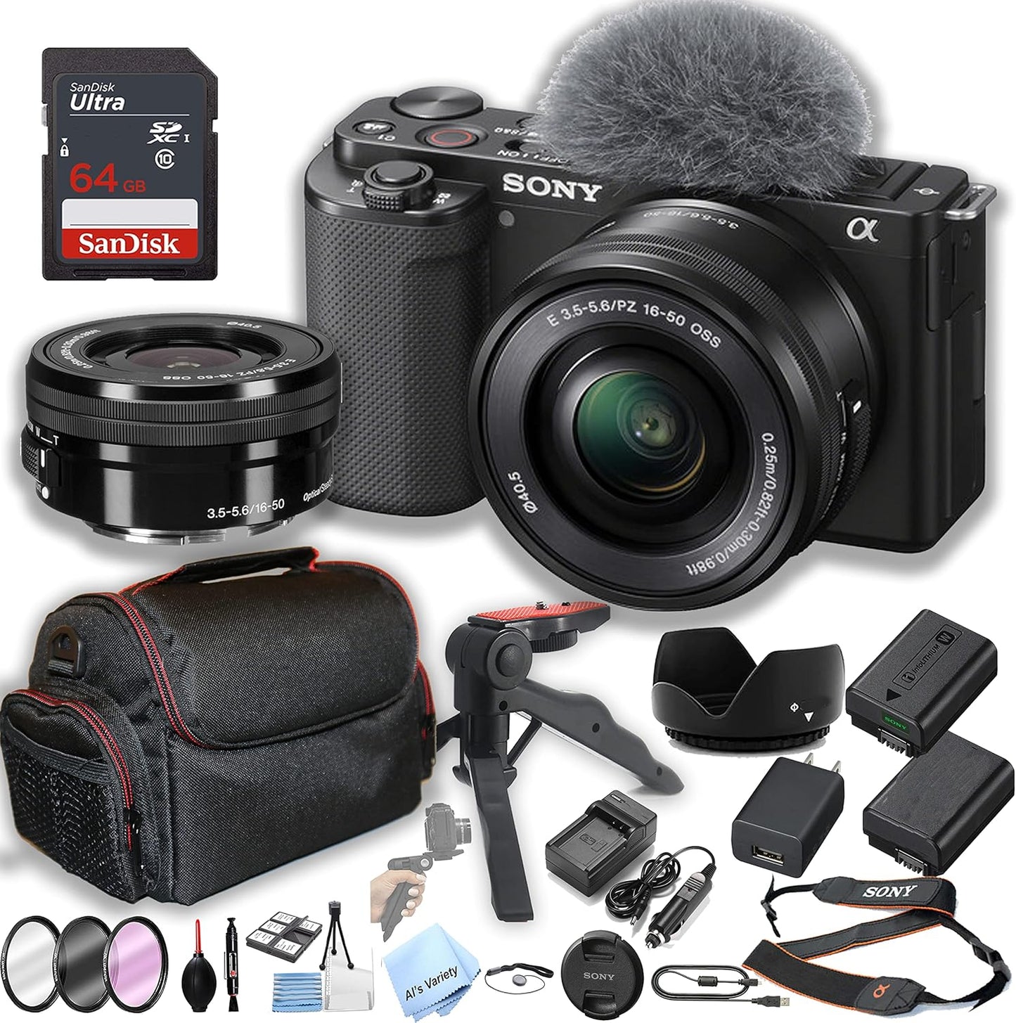 Sony ZV-E10 16-50mm Mirrorless Vlogging Camera Bundle - Renewed