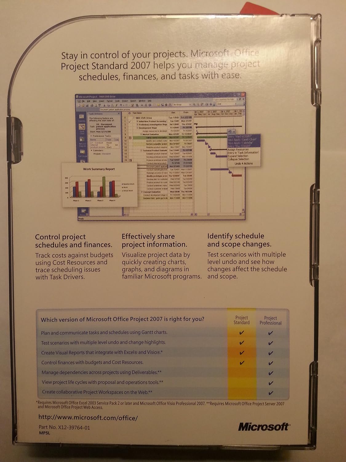 Microsoft 076-03745 Project Standard 2007 (Old Version)