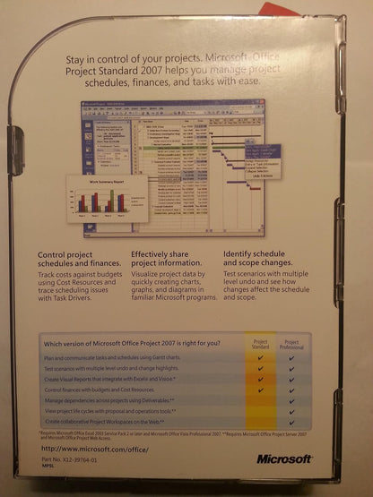 Microsoft 076-03745 Project Standard 2007 (Old Version)