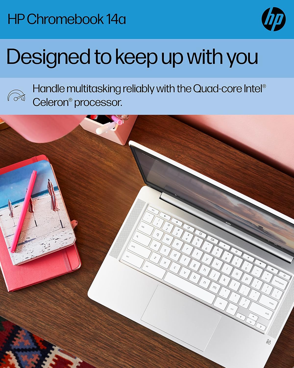 HP 60F97UA#ABA 14" Chromebook, Celeron N4120, 64GB SSD