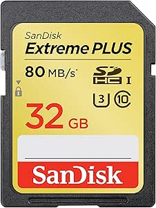 SanDisk Extreme Plus 32GB SDHC UHS-I Memory Card 80MB/s