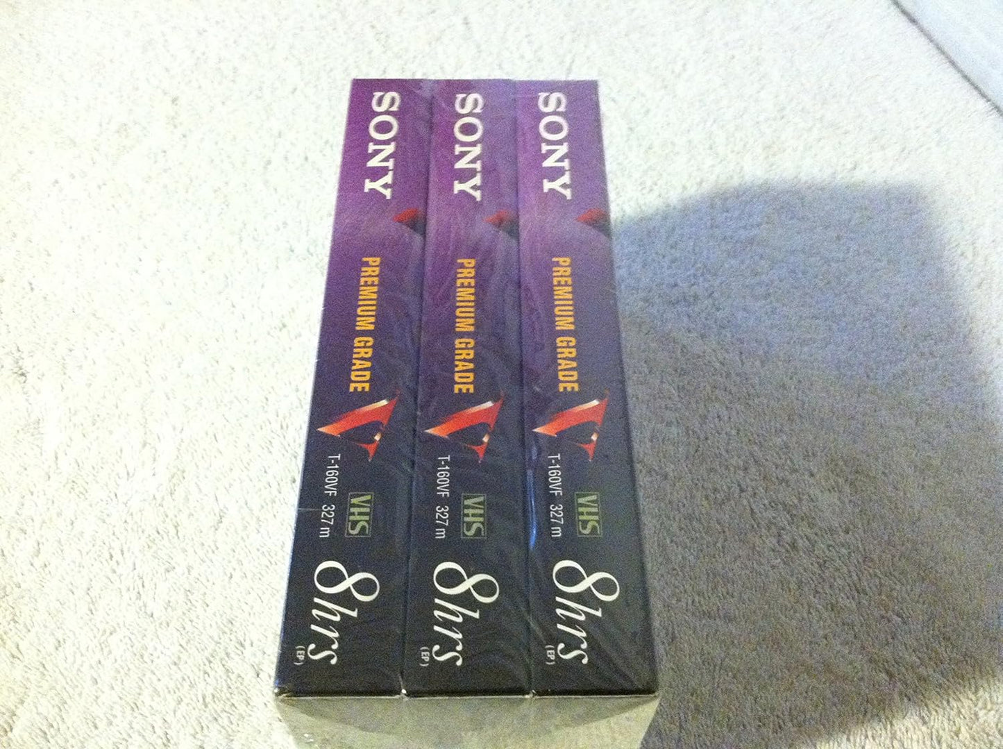 Sony T-160 Premium Grade 8 Hour VHS Tapes - 3 Pack