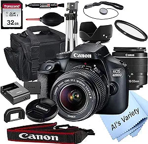 Canon EOS 4000D DSLR 18-55mm Lens Bundle (Renewed)