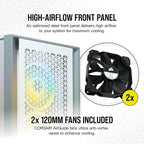 Corsair CC-9011201-WW 4000D Airflow: White Tempered Glass ATX Case