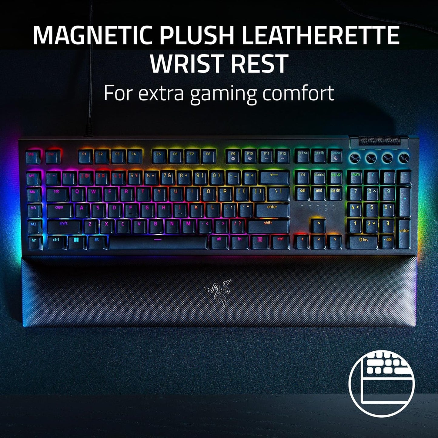 Razer Blackwidow V4 Mechanical Gaming Keyboard - Green Switches (Renewed)