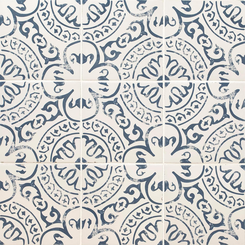 MSI AMZ-PT-SAM-00103 Indigo Encaustic Porcelain Tile Sample — main product image