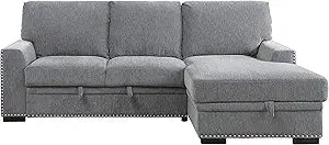 Lexicon S189468DG*2RC2L Winona Sectional Sofa - Right Chaise, Gray