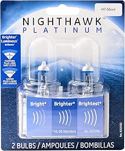 GE 90588 Nighthawk Platinum Halogen Headlight Bulbs, 2-Pack
