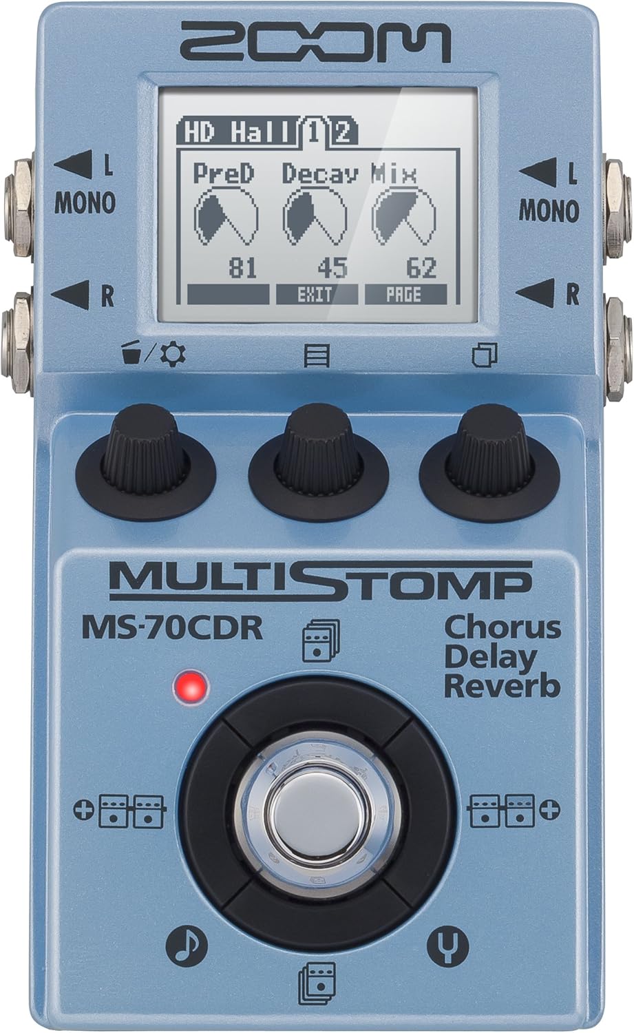 Zoom MS-70CDR MultiStomp Chorus Delay Reverb Pedal Bundle