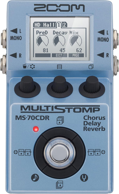 Zoom MS-70CDR MultiStomp Chorus Delay Reverb Pedal Bundle