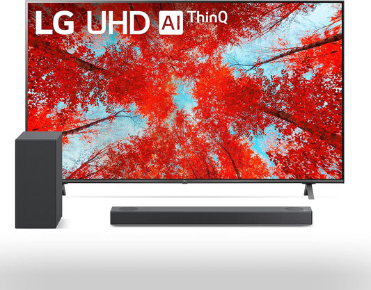LG UQ9000 55-Inch 4K Smart TV Soundbar Bundle