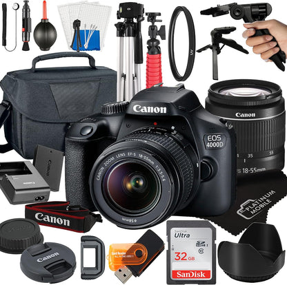 Canon EOS 4000D Rebel T100 DSLR Camera 18-55mm Bundle Renewed