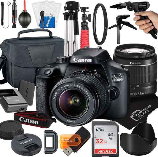 Canon EOS 4000D Rebel T100 DSLR Camera 18-55mm Bundle Renewed