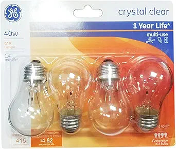 GE 76580 Ceiling Fan Bulb 40W 4pk