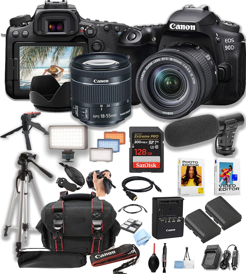 Canon EOS 90D DSLR Camera 18-55mm Lens Video Bundle (Renewed) — main product image