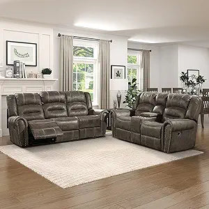 Lexicon 194840155294 Shay 2-Piece Brown Reclining Living Room Set — main product image