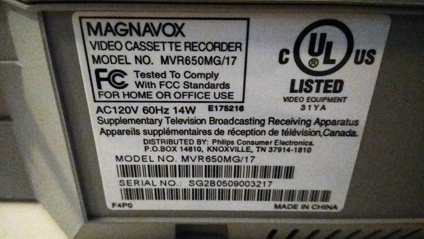 Magnavox MVR650MG 4-Head Hi-Fi Stereo VCR Player