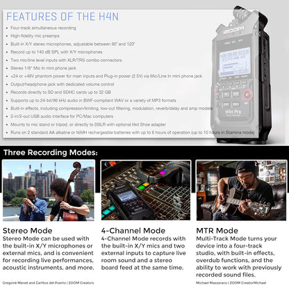 Zoom ZH4n Pro Portable Recorder Kit with Accessories