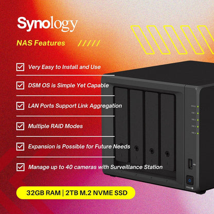 Synology NAS DS923+ 4-Bay AMD Ryzen 2TB NVMe SSD