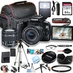 Canon 250D Rebel SL3 DSLR w/ 18-55mm Lens Bundle
