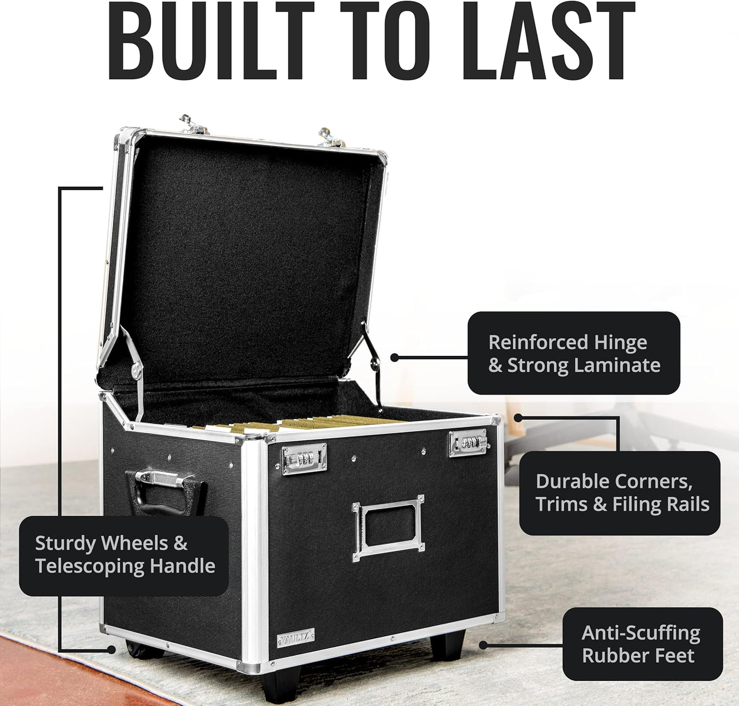Vaultz VZ01270 Portable File Storage Box with Handle