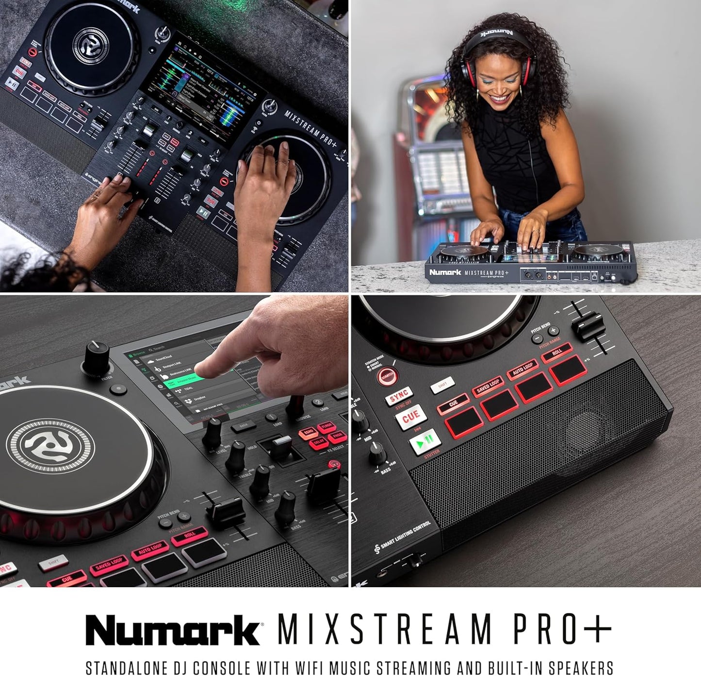 Numark MIXSTREAMPRO+ Standalone DJ Controller with Speakers and Wi-Fi