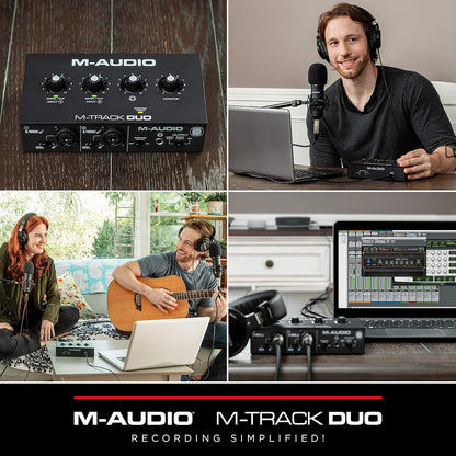 M-Audio M-Track Duo USB Audio Interface Recording Bundle