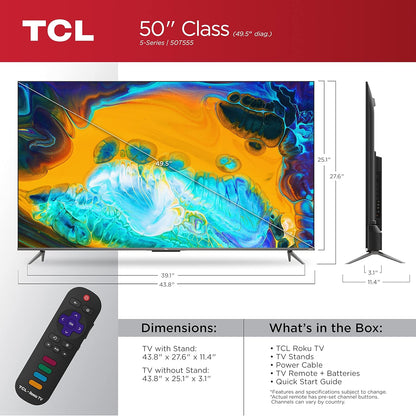 TCL 50T555 50-Inch 5-Series 4K UHD QLED Roku TV