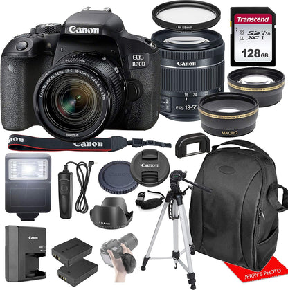 Canon EOS 800D Rebel T7i Kit - 18-55mm Lens Bundle (Renewed)