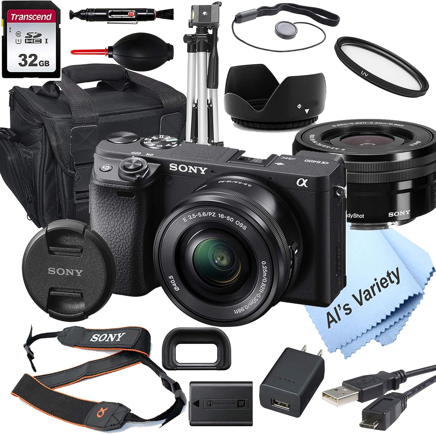 Sony a6400 Mirrorless Camera 16-50mm Lens Bundle (Renewed)