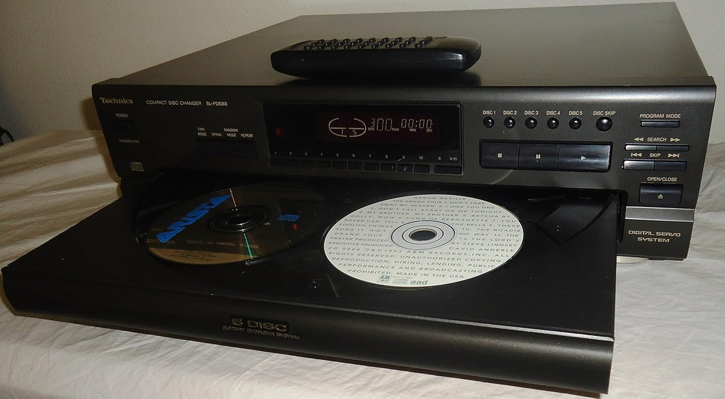 Technics SL-PD688 5-Disc CD Changer Black
