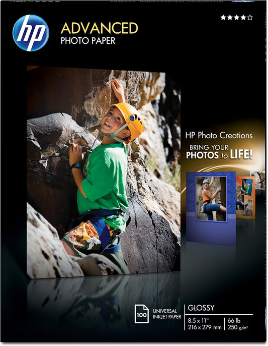 HP Q7854A Advanced Photo Paper - Glossy - 8.5 x 11 - 100 Sheets