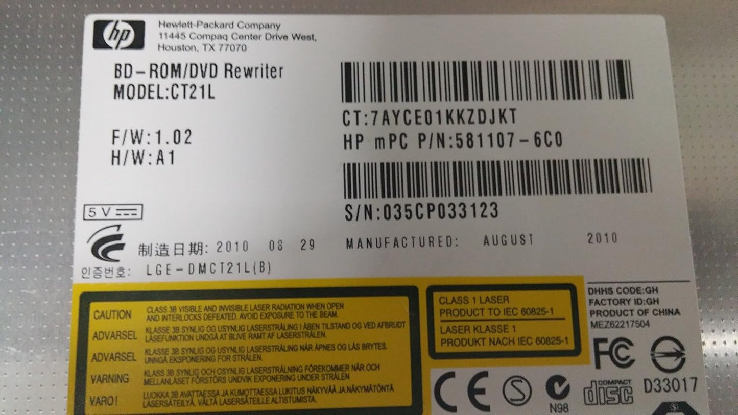 HP CT21L Blu-ray DVD Drive for Pavilion DV7-3000