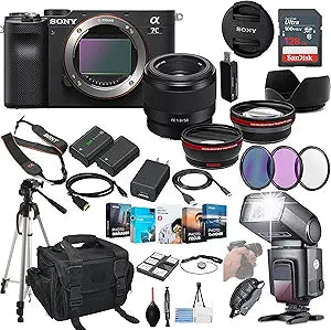 Sony ILCE7CL/B a7C Mirrorless Camera 50mm Lens Bundle