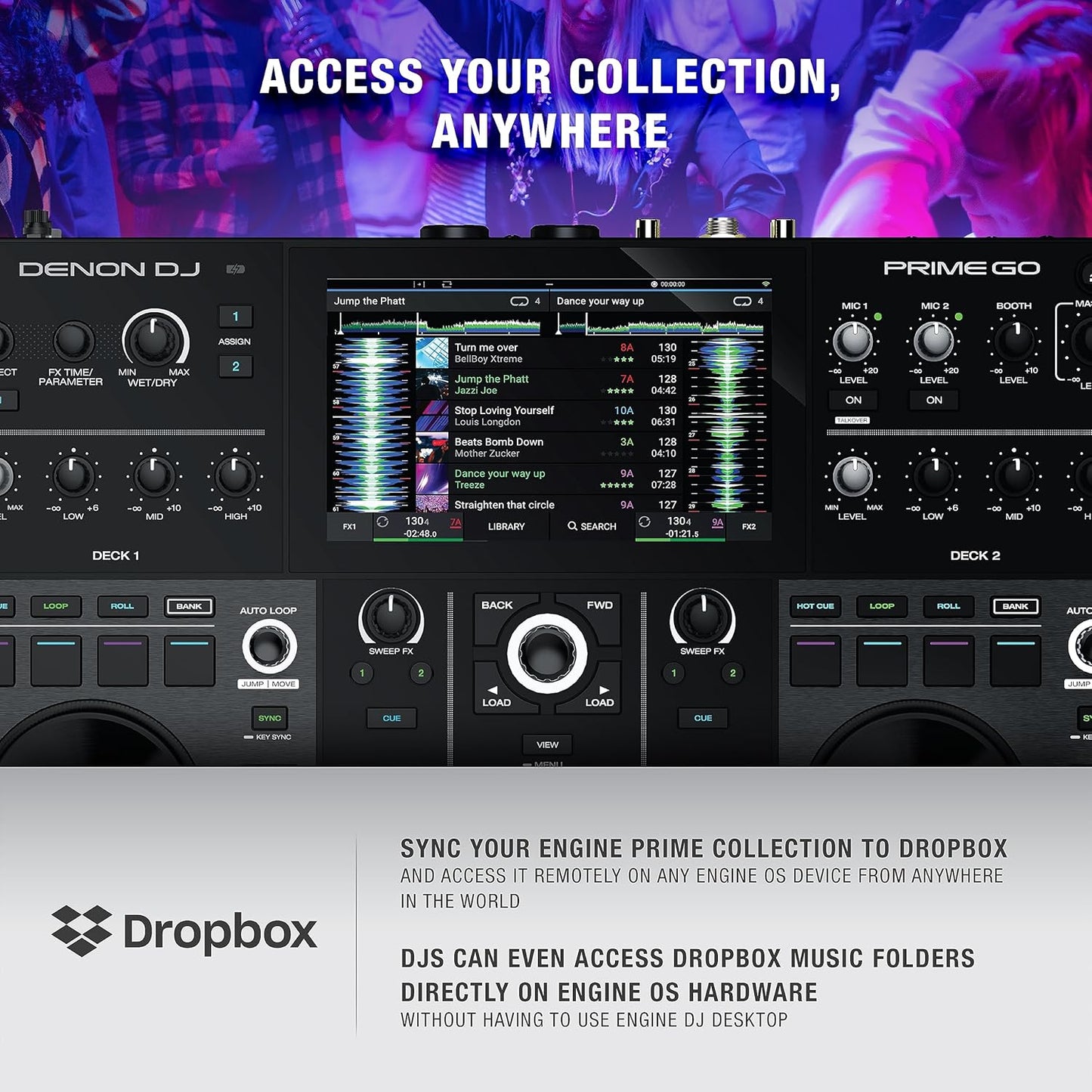Denon DJ PRIMEGO Portable DJ Controller Mixer WIFI Streaming