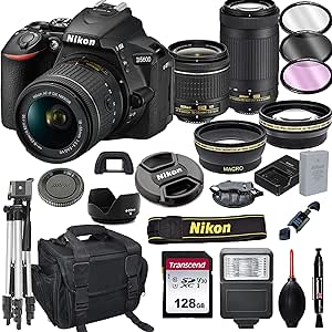 Nikon D5600 DSLR Camera with Lenses Bundle (Renewed)