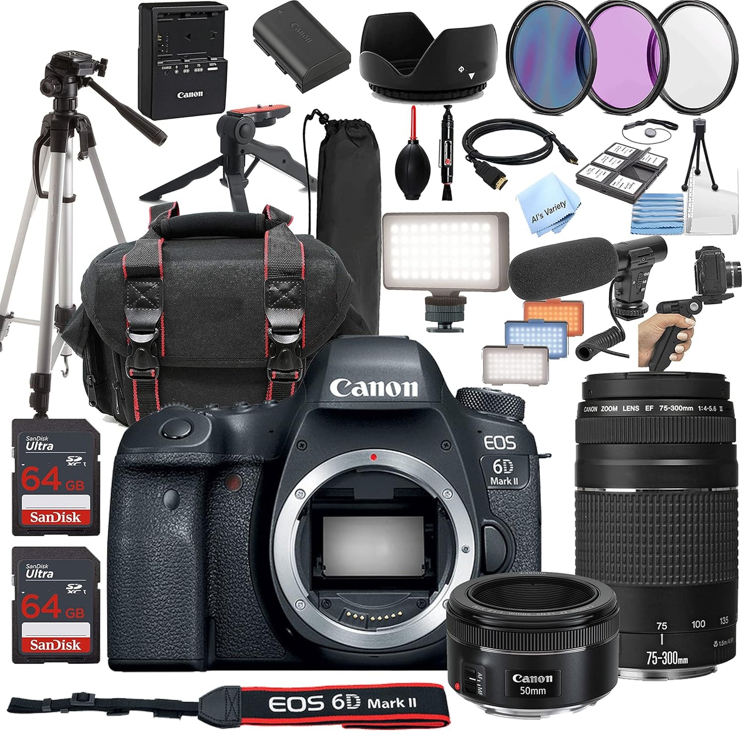 Canon EOS 6D Mark II DSLR Camera Bundle (Renewed)