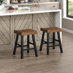Lexicon 194840233084: Saddle Bar Stools, Set of 2, Black/Brown