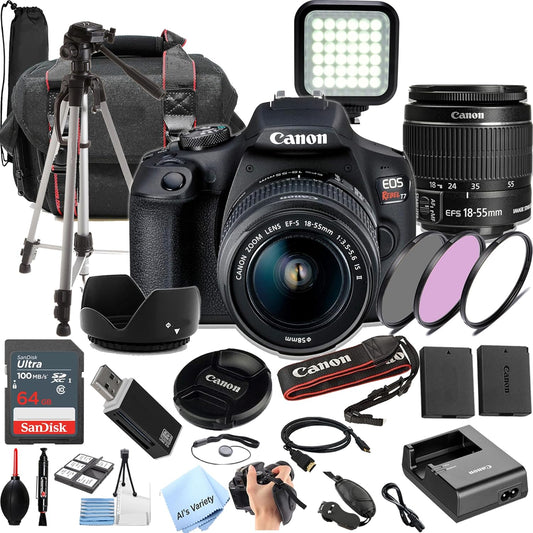 Canon Rebel T7 DSLR Camera Bundle 18-55mm Lens Renewed