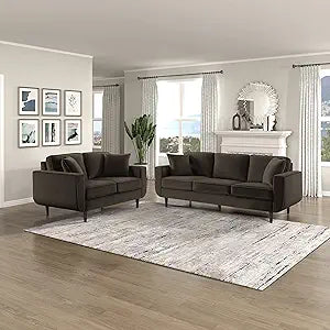 Lexicon 194840166658 Vera 2-Piece Chocolate Living Room Set