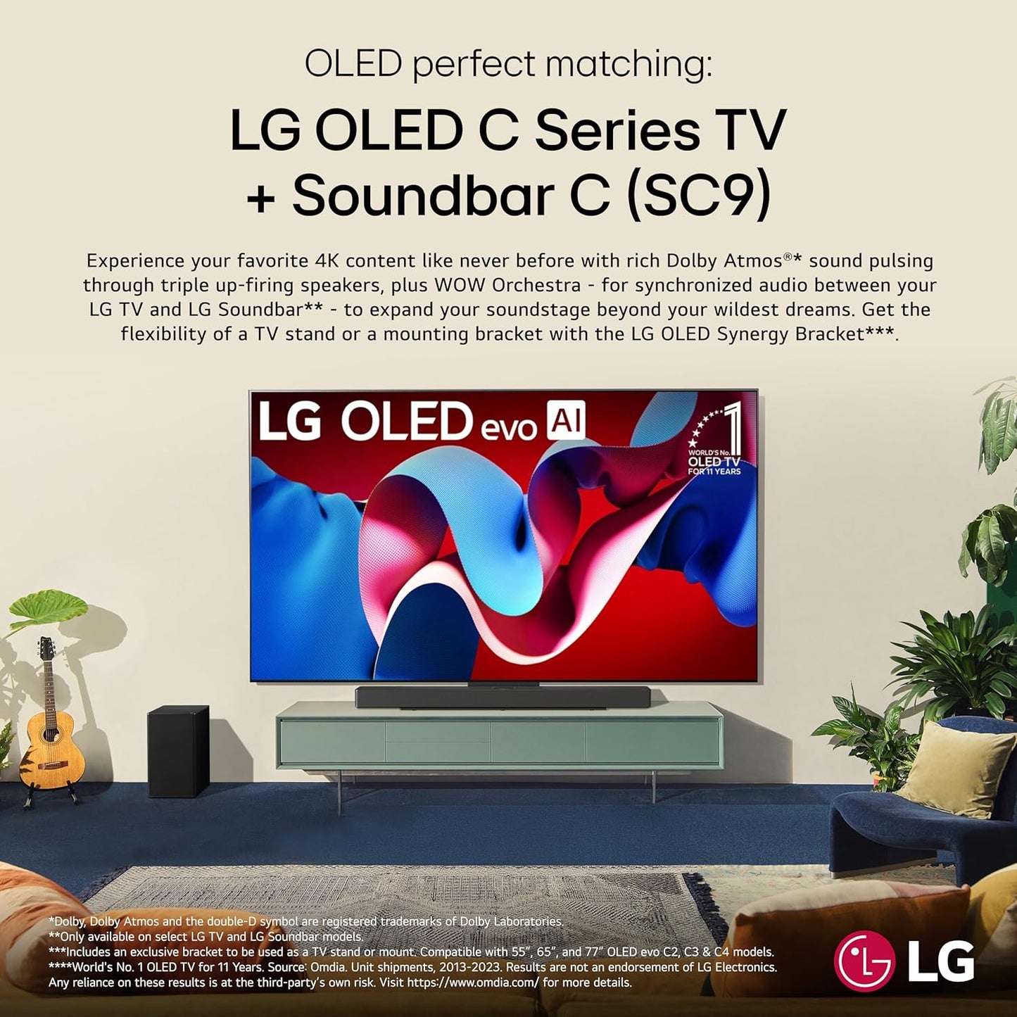 LG OLED42C4PUA 42-Inch 4K OLED TV with SC9S Soundbar